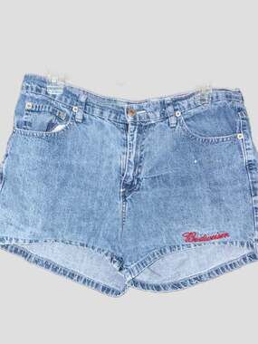 Vintage Anheuser-Busch Budweiser Script Logo Denim Shorts